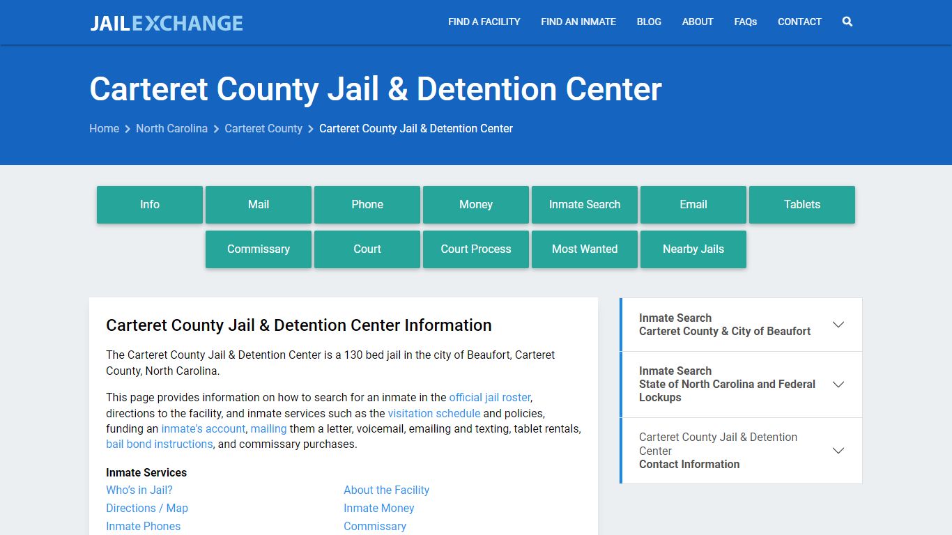 Carteret County Jail & Detention Center - Jail Exchange